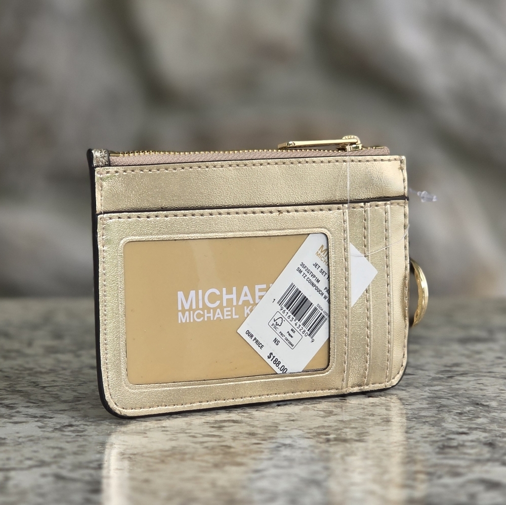 Michael Kors Jet Set Logo Small Gold Coin Wallet - Picture 2 of 6